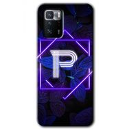 Poco X3 GT Dark Neon Yaprak P Harfi Baskılı Uyumlu Silikon Kılıf
