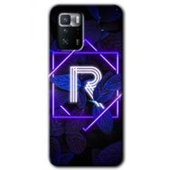 Poco X3 GT Dark Neon Yaprak R Harfi Baskılı Uyumlu Silikon Kılıf