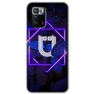 Poco X3 GT Dark Neon Yaprak Ü Harfi Baskılı Uyumlu Silikon Kılıf