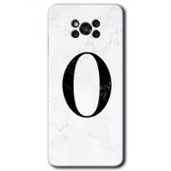 Poco X3 NFC Beyaz Mermer Desenli Ö Harfi Baskılı Uyumlu Silikon Kılıf