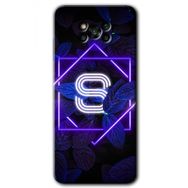Poco X3 NFC Dark Neon Yaprak S Harfi Baskılı Uyumlu Silikon Kılıf