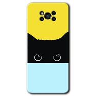 Poco X3 NFC Kara Kedi Baskılı Uyumlu Silikon Kılıf