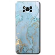 Poco X3 NFC Mavi Gold Mermer Baskılı Uyumlu Silikon Kılıf
