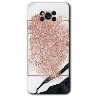 Poco X3 NFC Simli Mermer Baskılı Uyumlu Silikon Kılıf