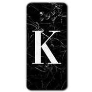 Poco X3 NFC Siyah Mermer Desenli K Harfi Baskılı Uyumlu Silikon Kılıf