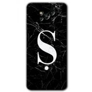 Poco X3 NFC Siyah Mermer Desenli S Harfi Baskılı Uyumlu Silikon Kılıf