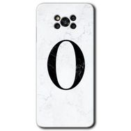 Poco X3 Pro Beyaz Mermer Desenli O Harfi Baskılı Uyumlu Silikon Kılıf