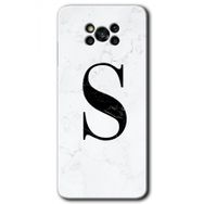 Poco X3 Pro Beyaz Mermer Desenli S Harfi Baskılı Uyumlu Silikon Kılıf