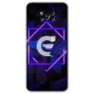 Poco X3 Pro Dark Neon Yaprak G Harfi Baskılı Uyumlu Silikon Kılıf