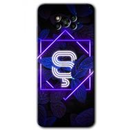 Poco X3 Pro Dark Neon Yaprak Ş Harfi Baskılı Uyumlu Silikon Kılıf