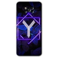 Poco X3 Pro Dark Neon Yaprak Y Harfi Baskılı Uyumlu Silikon Kılıf