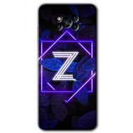 Poco X3 Pro Dark Neon Yaprak Z Harfi Baskılı Uyumlu Silikon Kılıf