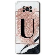 Poco X3 Pro Pembe Mermer Desenli Ü Harfi Baskılı Uyumlu Silikon Kılıf