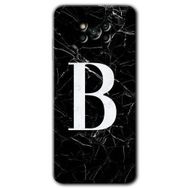 Poco X3 Pro Siyah Mermer Desenli B Harfi Baskılı Uyumlu Silikon Kılıf