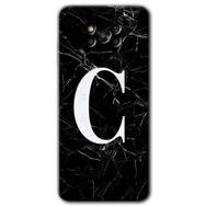 Poco X3 Pro Siyah Mermer Desenli C Harfi Baskılı Uyumlu Silikon Kılıf