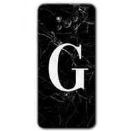 Poco X3 Pro Siyah Mermer Desenli G Harfi Baskılı Uyumlu Silikon Kılıf