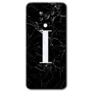 Poco X3 Pro Siyah Mermer Desenli İ Harfi Baskılı Uyumlu Silikon Kılıf