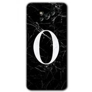Poco X3 Pro Siyah Mermer Desenli Ö Harfi Baskılı Uyumlu Silikon Kılıf