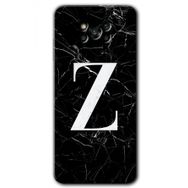 Poco X3 Pro Siyah Mermer Desenli Z Harfi Baskılı Uyumlu Silikon Kılıf