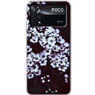 Poco X4 Pro Beyaz Çiçek Baskılı Uyumlu Silikon Kılıf