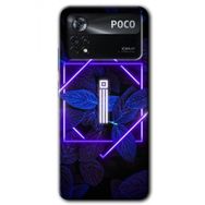 Poco X4 Pro Dark Neon Yaprak İ Harfi Baskılı Uyumlu Silikon Kılıf
