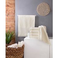 Pola Life Soft Krem 12'li Etamin Bordorlu Kadife Jakarlı Saçaklı Havlu