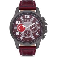 Polo 2180 Bayrak Desenli Kayışlı Erkek Kol Saati