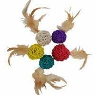 Polo 4x13 cm Renkli Hasır Toplar Kedi Oyuncağı