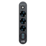 Polo Smart MP07 USB Portlu 3'lü Siyah Akım Korumalı Priz