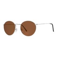 Polo55 PL23KG063 Polarize Round Metal Gümüş-Kahverengi Yuvarlak Kadın Güneş Gözlüğü