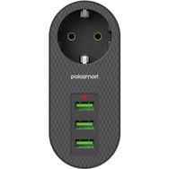 PoloSmart MP11 3 Siyah USB Termal Akım Korumalı Priz
