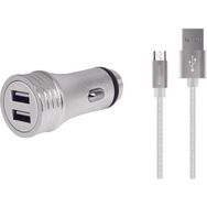 PoloSmart PSM45 50 cm 2'li Araç Şarjı Micro USB Android Şarj Kablosu