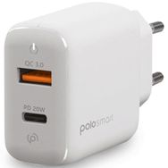 PoloSmart PSM75 PD+USBı Type-C To Lightning Beyaz Smart Duvar Şarj