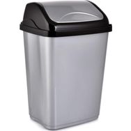 Poly Time Gri Sallanır Kapak 50 lt 68x41x33 cm Ofis Banyo Mutfak Bahçe Çöp Kutusu Kovası