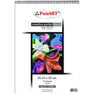 Ponart Creative Pastel Blok Spralli 35x50 cm 15 Yaprak Karışık Renkli Resim Defteri