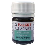 Ponart Glass Art 20 ml Turkuaz Cam Boyası