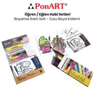 Ponart Sulu Boya Kalemi PHS-17 Boyama Kartı Seti