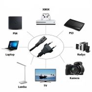 Popkonsol Radyo Tv Laptop Teyp Ps3 Ps4 Xbox Lamba Kamera Adaptör Yazıcı Uyumlu Güç Kablosu 2 Pin Kablo