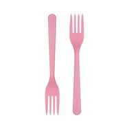 Poppy Lüks Parti Pembe 20 Adet Plastik Çatal