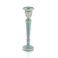 Porio PR30-1104 Mavi-Beyaz 31x10 cm Güllü Küçük Boy Mumluk