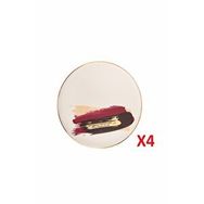 Porland 04ALM007900 21 cm 4'lü Dash Düz Pasta Tabağı