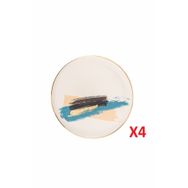 Porland 04ALM007904 21 cm 4'lü Dash Düz Pasta Tabağı