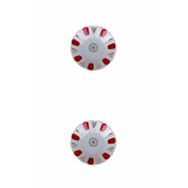 Porland 04POR005231 Kırmızı 11 cm 2'li Yaldız Çay Tabağı