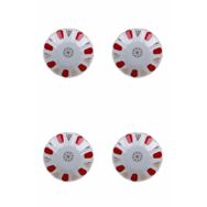 Porland 04POR005231 Kırmızı 11 cm 4'lü Yaldız Çay Tabağı