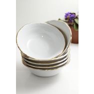Porland Altın Yaldızlı 13 cm 6 Adet Porselen Kase