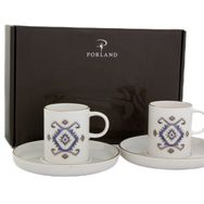 Porland Arabesque Desen 5 2 Kişilik 85 cc Kahve Takımı