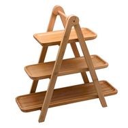 Porland Bambu 385 mm 3 Katlı Sunum Tabağı