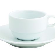 Porland Bella Beyaz 85 cc Tabaklı Kahve Fincanı
