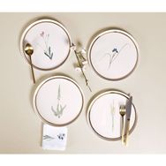 Porland Botanical Serisi 4'lü 21 cm Düz Pasta Tabak Takımı