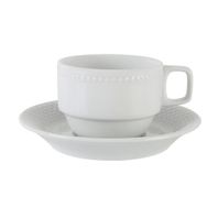 Porland Collet Beyaz 150 cc Tabaklı Çay Fincanı